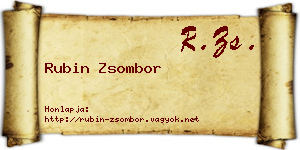 Rubin Zsombor névjegykártya